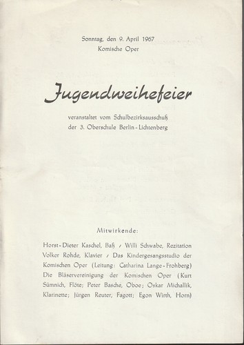 Theaterzettel jugendweihefeier - theaterzettel,